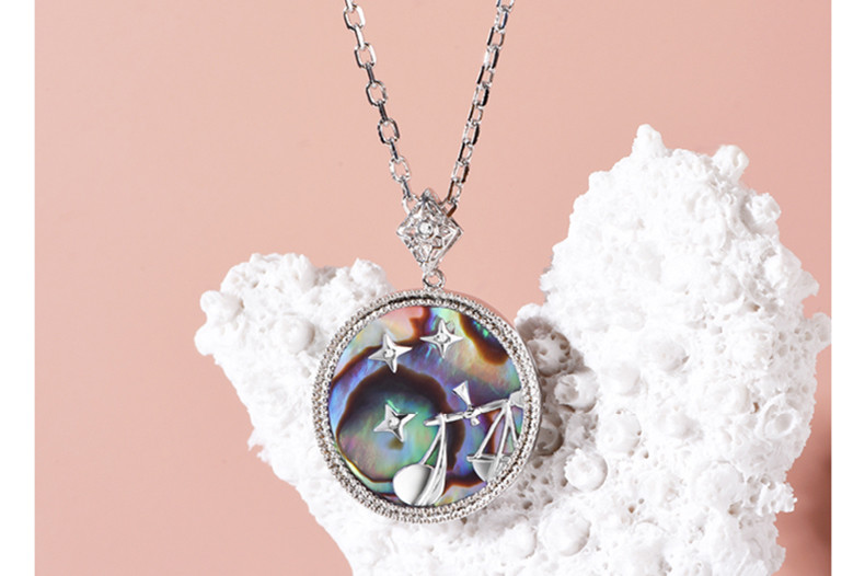 toangel 原创设计十二星座彩贝项链 925银 彩贝