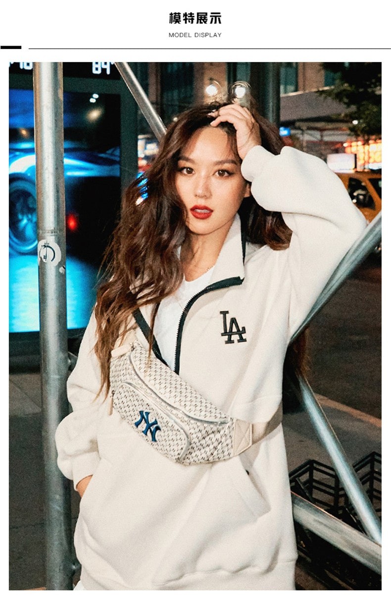 mlb 象牙白色印花腰包 ny32bgc9941-50i